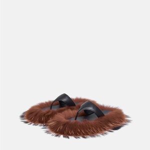 Hanifa Brown Fur Women's Slippers